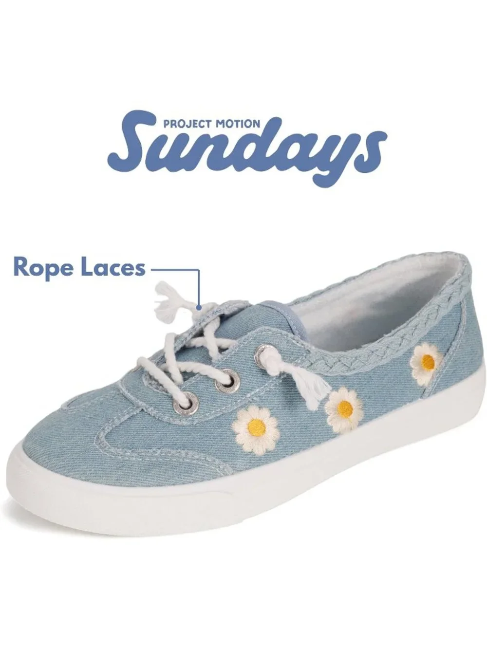 Women's Denim Canvas Lightweight Comfort Memory Foam Insole Casual Sneakers